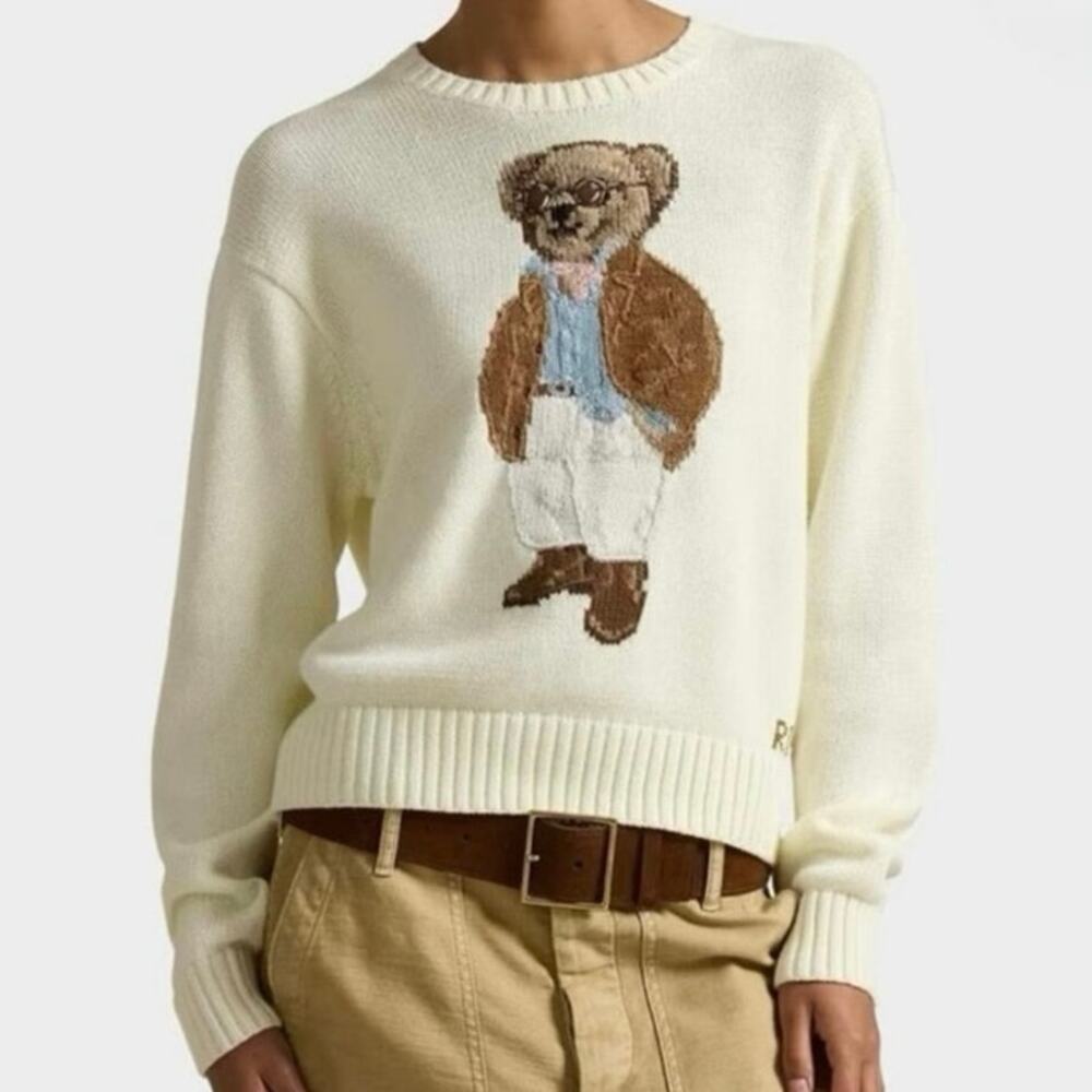 Polo Ralph Lauren Polo Bear Cotton Crewneck Sweater Small